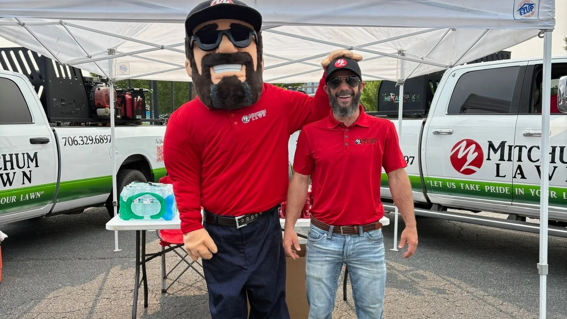 Work truck parked on street in , AL.