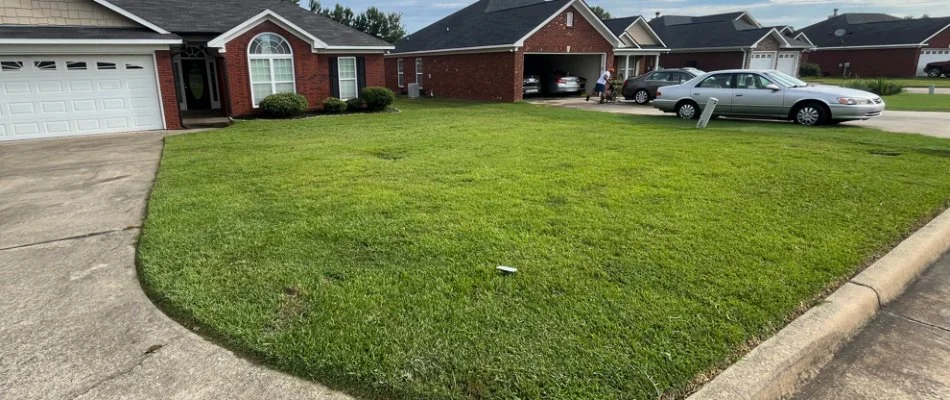 Rows of houses and thick healthy grass in Columbus, GA.